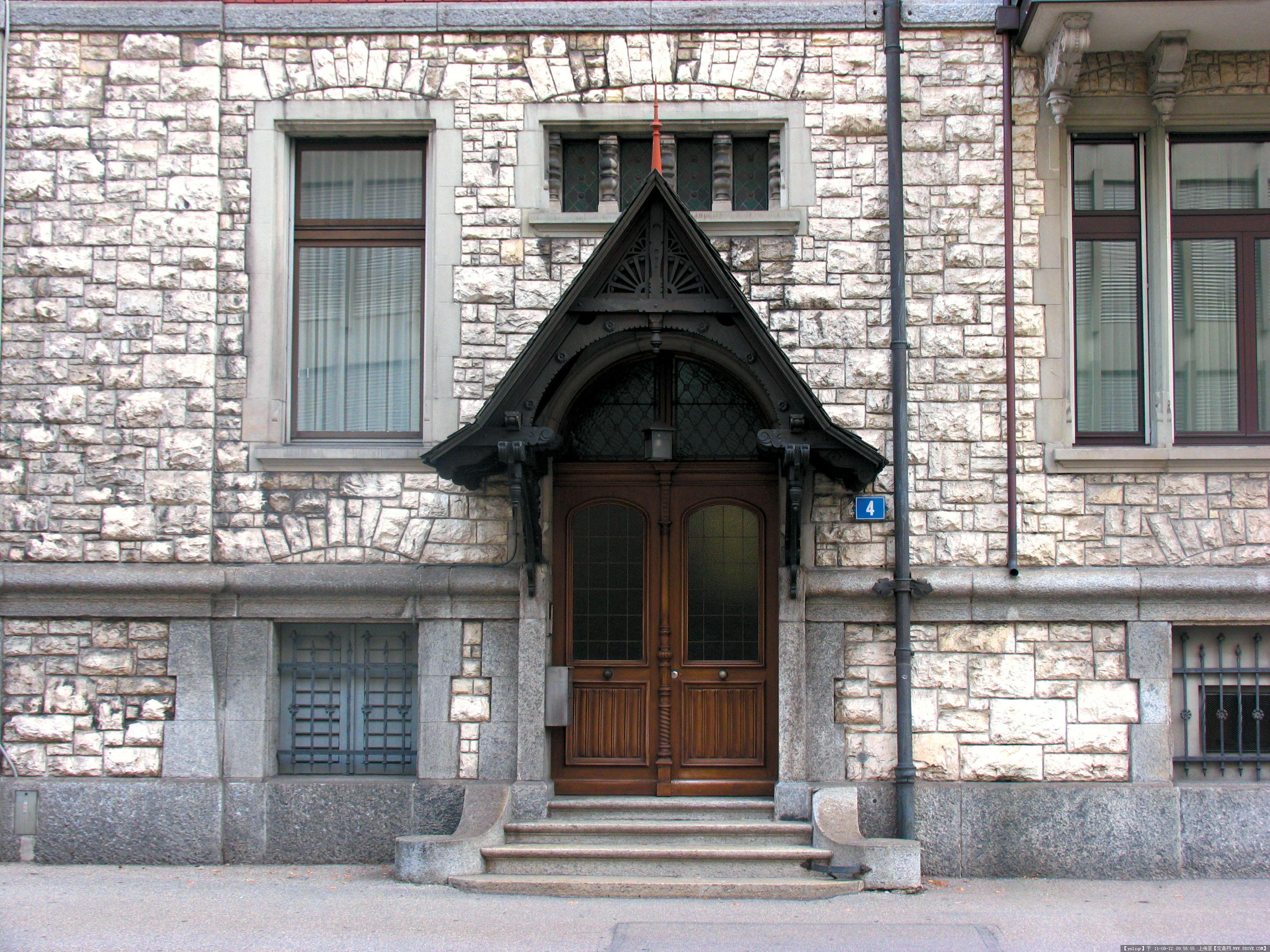 欧洲古典建筑景观 木质造型门