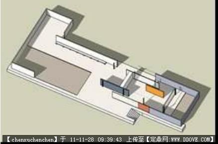 巴塞罗那德国馆 轴测 鸟瞰