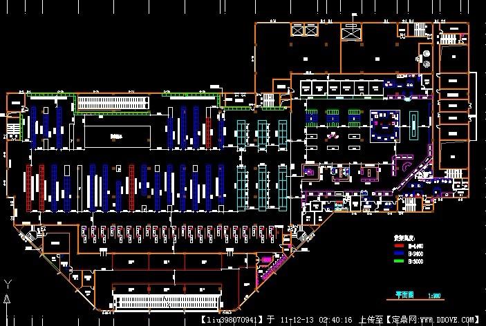 大型超市cad平面图