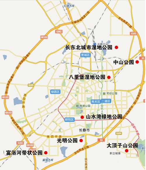 长春市新增7个公园分布图