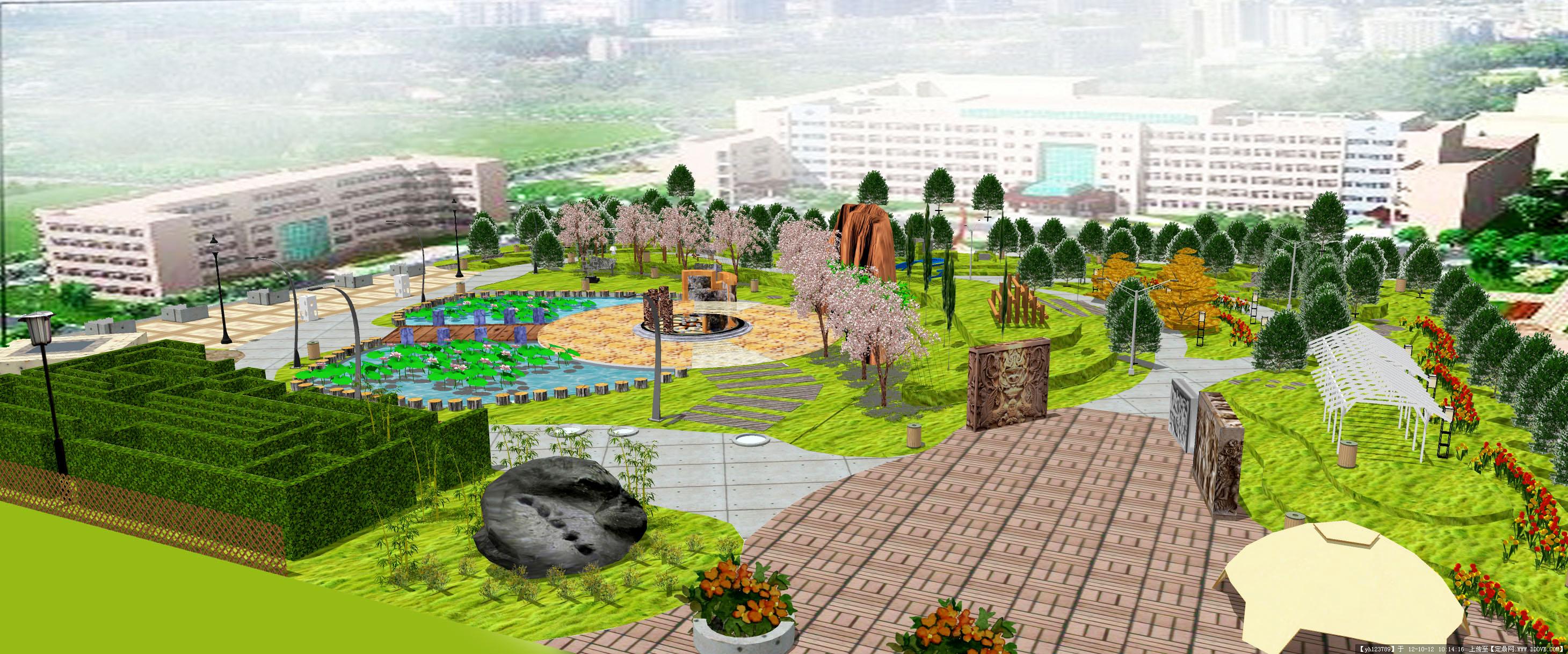 中国古典园林效果图PSD格式