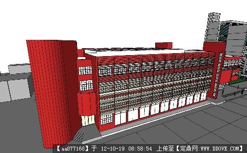 同济大学建筑与城市规划学院大楼su建筑模型(