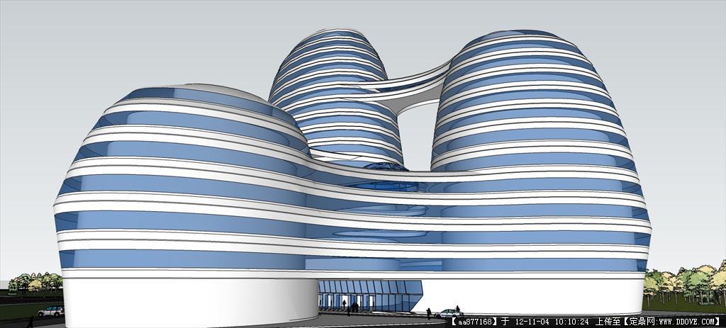概念型酒店su精品建筑模型