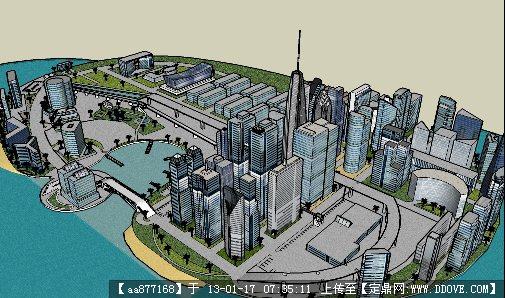 海边城市规划设计SU精品模型()