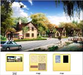 某别墅建筑及外环境道路效果图max模型及贴图源文件