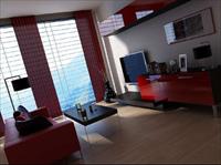 客厅3d模型（高品质国外模型，带材质贴图+渲染效果图）