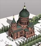 哈尔滨圣索菲亚大教堂 SU(草图大师)建筑模型（草图建筑的最高境界）