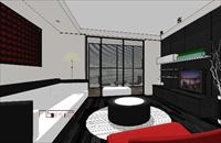 [全套户型] 冷调子风格公寓室内装修设计方案 SU(草图大师)精品模型