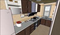 一套超精致的厨房SU(草图大师)室内装饰模型