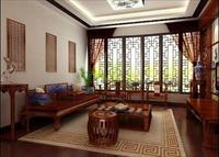 一个中式客厅3D模型（附贴图、灯光及渲染后的效果图）