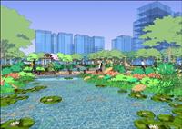 城市湿地公园SU(草图大师)景观规划设计SU(草图大师)精品场景模型