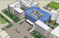 市政中心景观与建筑设计SU(草图大师)模型