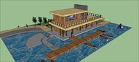 公共建筑---游船码头设计sketchup模型